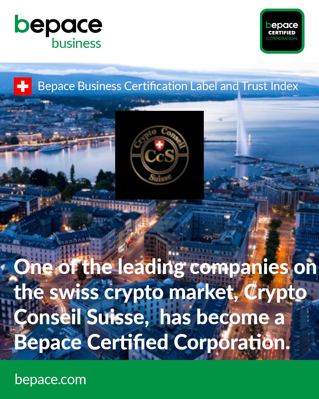 Crypto Conseil Suisse: a new Bepace Certified Corporation